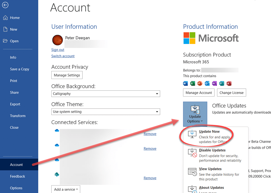 Automatic updating for Microsoft Office is not enabled - Microsoft 365