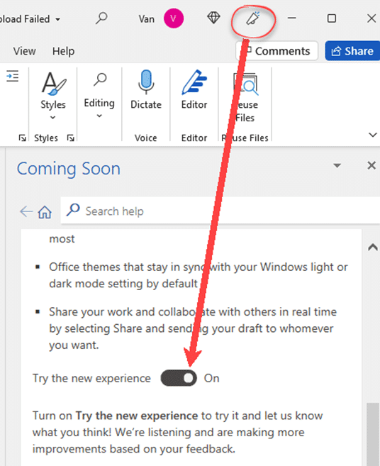 Turn on or off the new look Office 365 for Windows - Office Watch