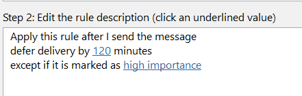 Delay sending a message the easy way in Outlook