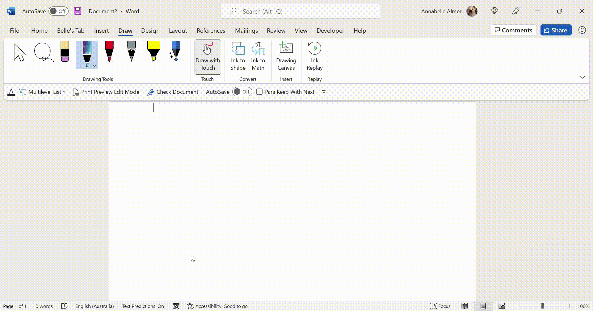 Add The Missing Draw With Touch Option To Office Office Watch