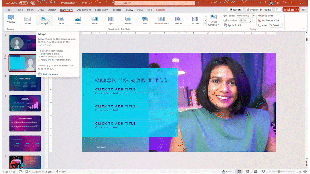 PowerPoint Cameo puts your video selfie into a slide