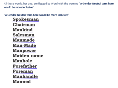 Inside the controversial Gender Specific checks in Word 