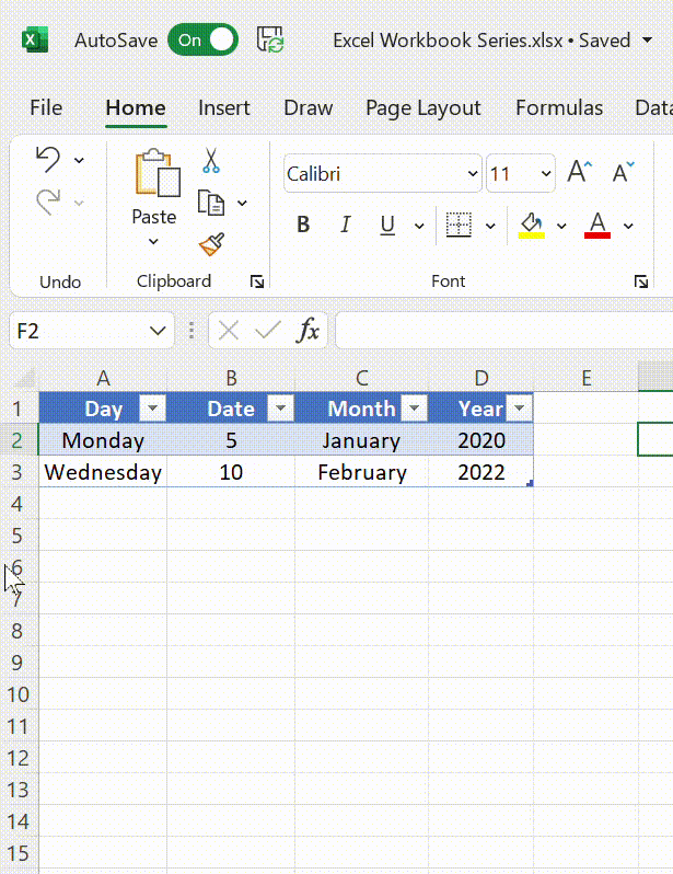 Excel Autofill Series Not Working