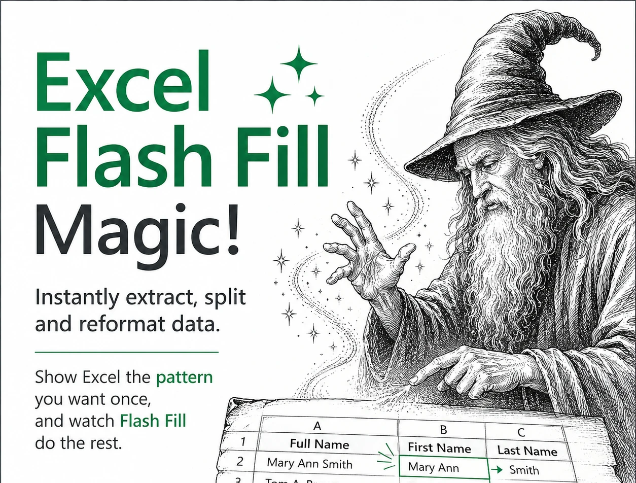 Excel Flash Fill Magic: Split, Join and Reformat Text Fast