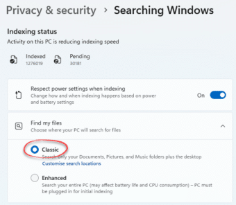 Force Windows indexing to run faster