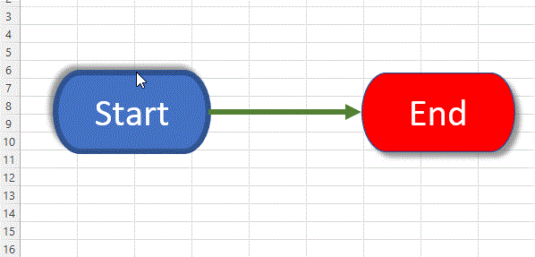 Connect two Office Shapes with lines or arrows