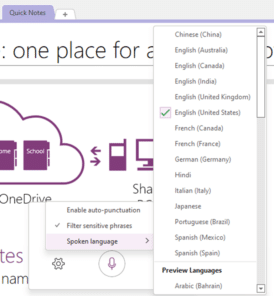 Dictation (speech to text) is now in OneNote