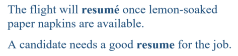 Microsoft Word’s problem with Resume or Resumé