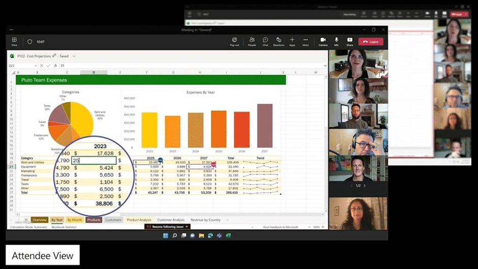 About Excel Live worksheets in Microsoft Teams