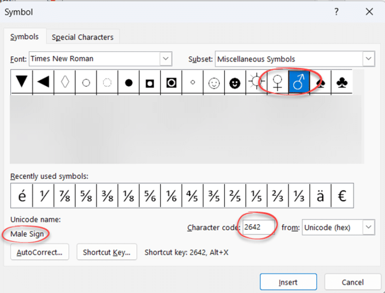 Male Female or Combo Symbols in Microsoft Office: How to Use