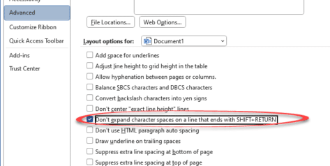 Four Word fixes for stretched out last line