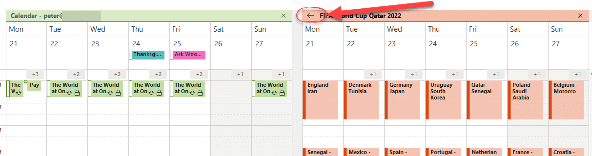 Three ways to view multiple Outlook calendars