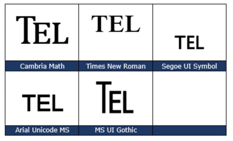 TEL - Telephone ℡ symbol in Word, Excel, PowerPoint and Outlook