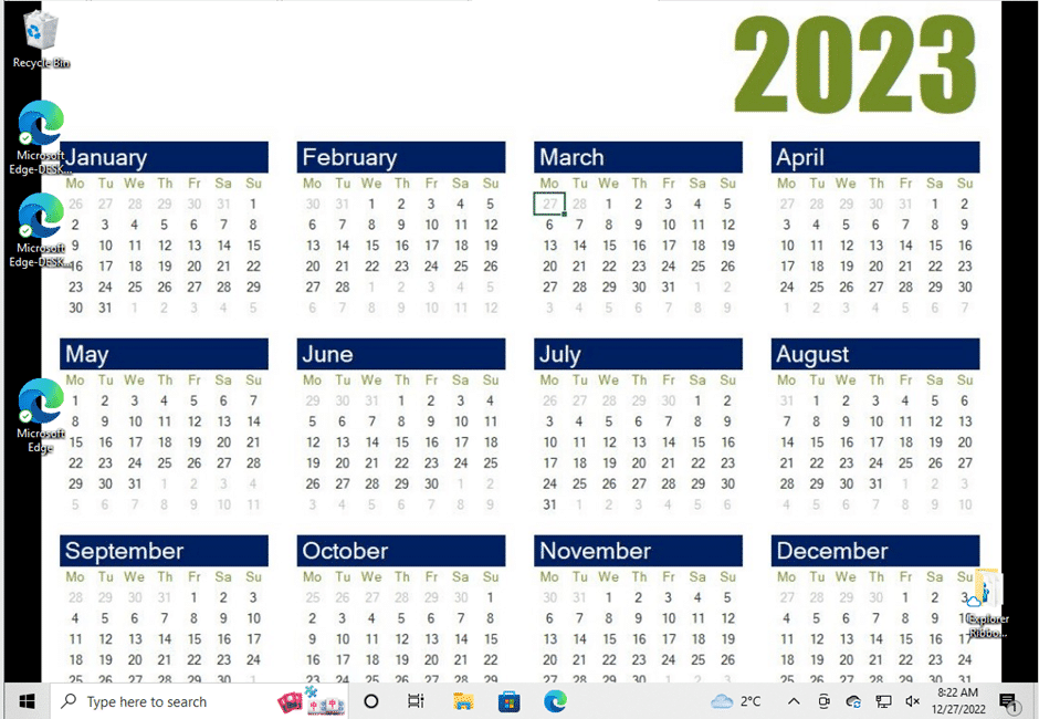 How to put a calendar on a Windows or Mac desktop