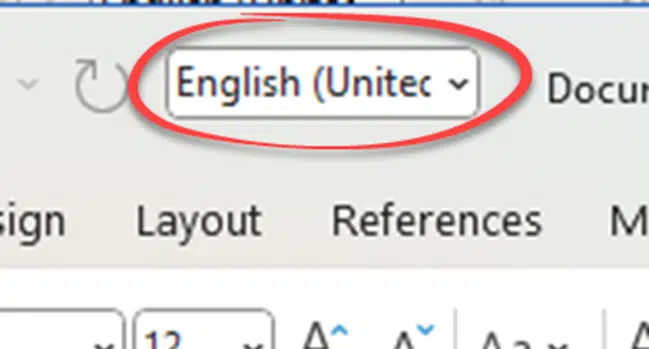 Quick change the language setting in Word