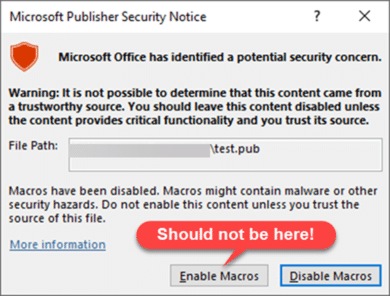 Publisher ‘zero-day’ security bug that should not have happened