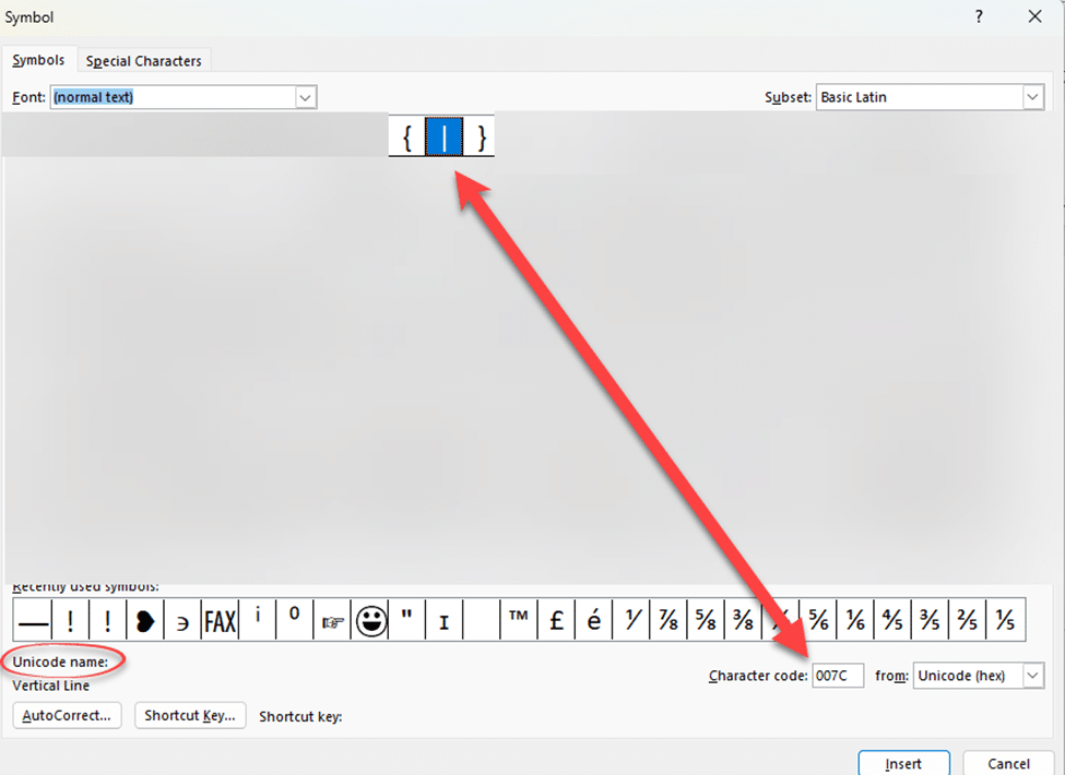 fax symbol in word