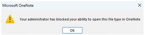 OneNote is (finally!) blocking dangerous files