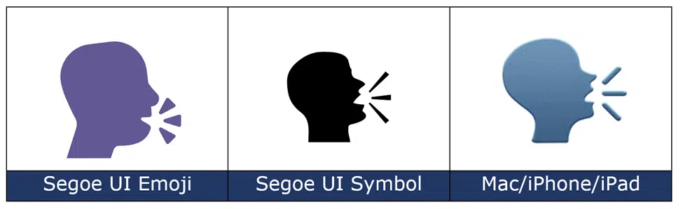 Speaking Head in Silhouette 🗣 emoji in Word, Excel, PowerPoint and Outlook