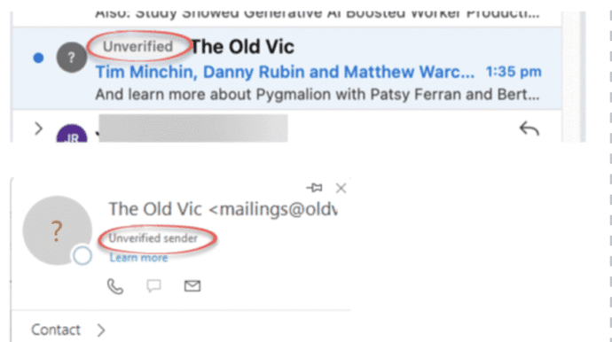 What does 'Unverified' mean in Outlook? - Office Watch