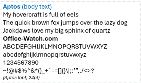 What happens when Aptos fonts aren’t available?