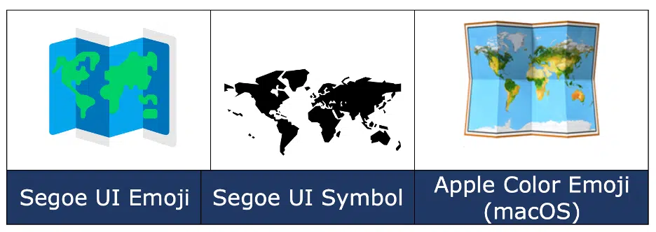 World Map 🗺 symbol in Word, Excel, PowerPoint and Outlook