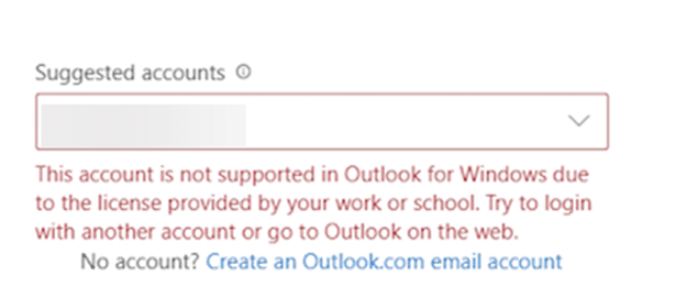 New Outlook does NOT block Exchange Server mailboxes