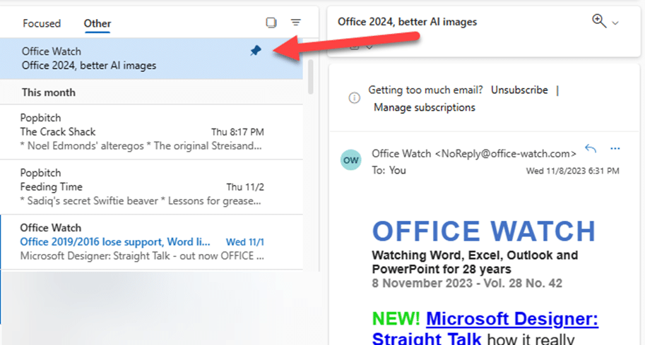 How to pin Emails in Outlook