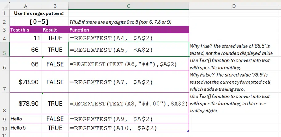 Excel gets Regular Expression functions