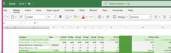 Nice new features in Excel on the web