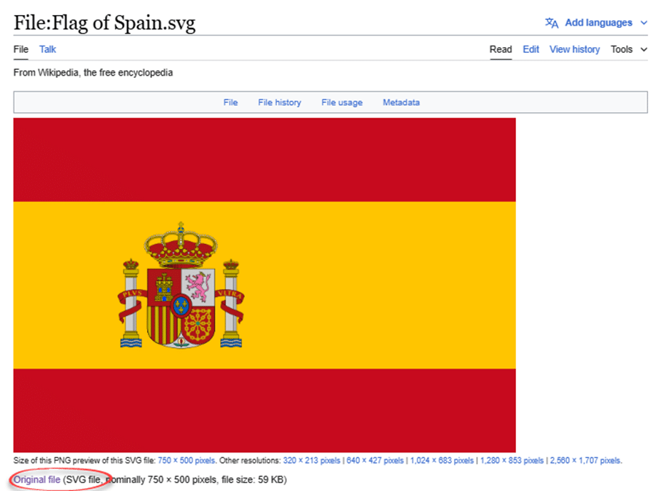 Insert the Spanish flag into Word, Excel or PowerPoint