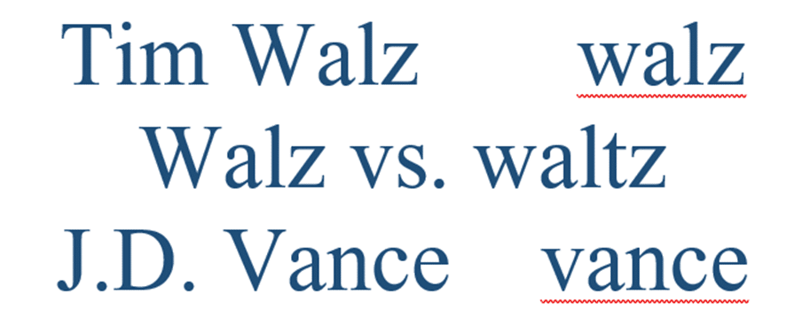 Does Microsoft Word think ‘Walz’ is a spelling error?