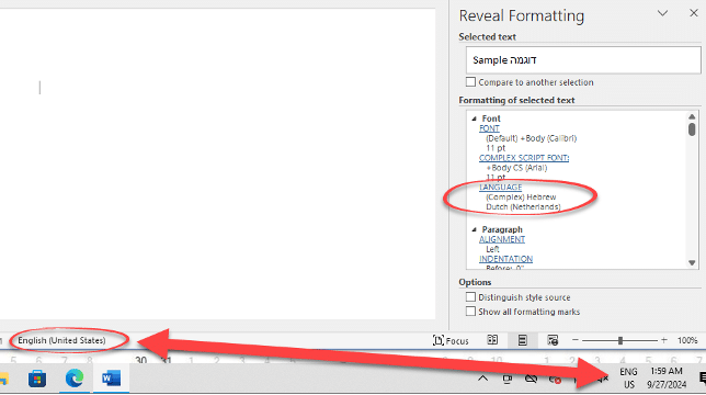 Investigating the Word language bug