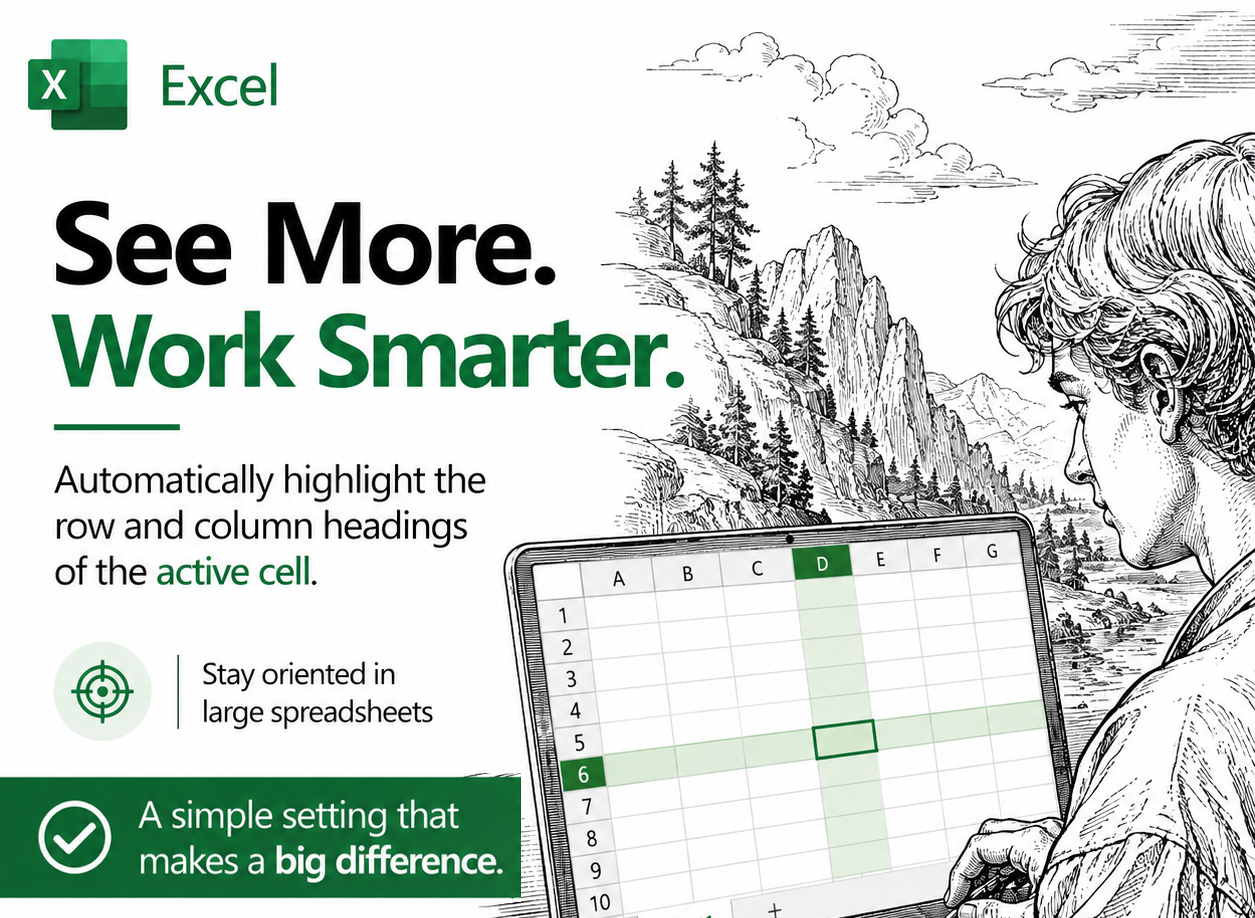 Highlight the Selected Row and Column in Excel and Stop Data Errors