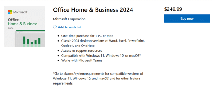 Office 2024 is now on sale