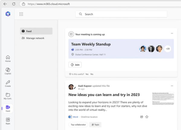 Feed in Microsoft 365 is ending soon