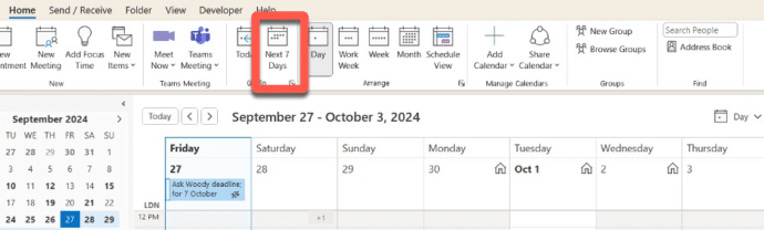 My favorite Outlook calendar view looks to the future