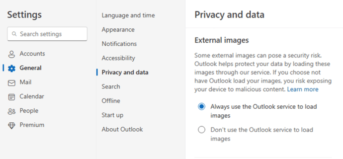 New Outlook’s blocked images problem