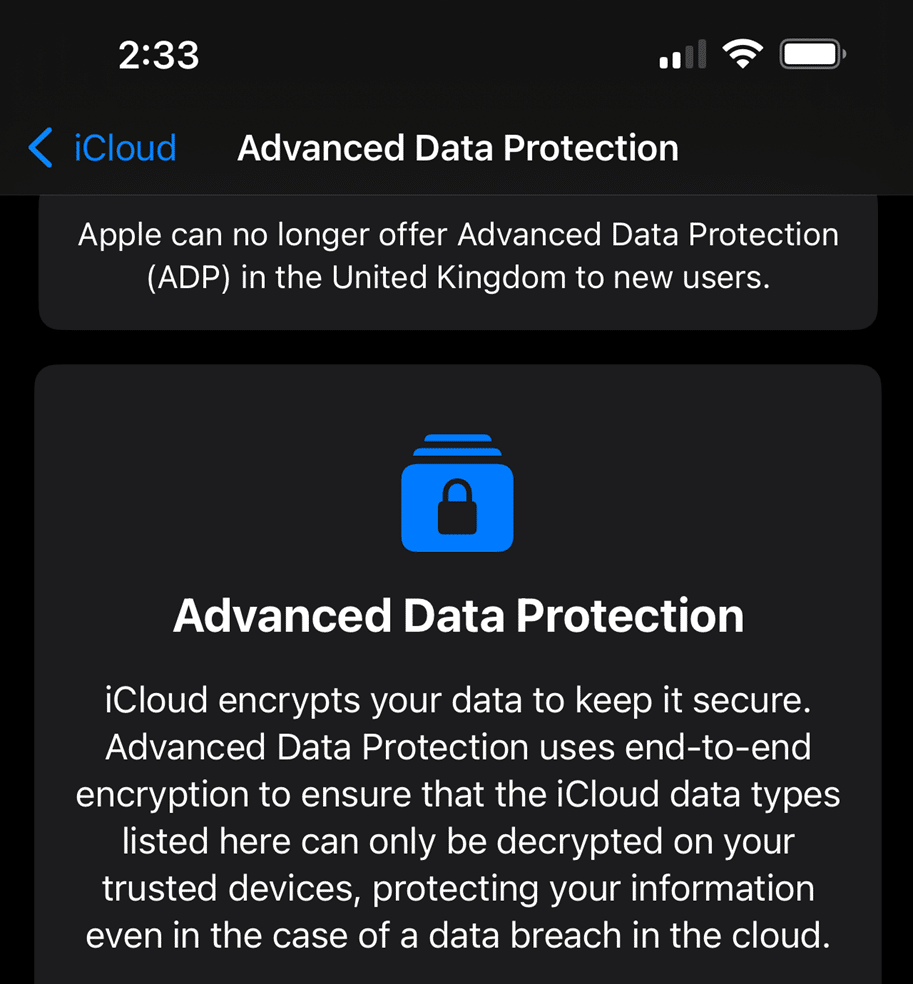 Apple blocks their best security feature in the UK