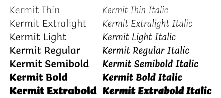 Check out Kermit the font