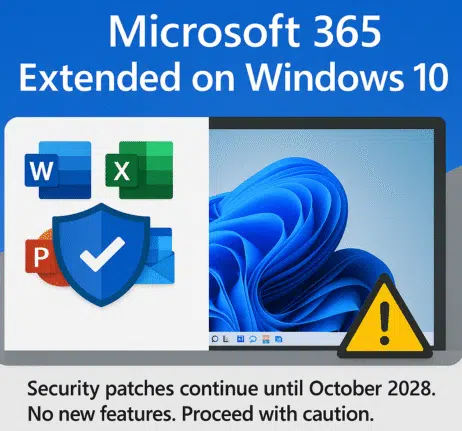 Microsoft 365 on Windows 10: Support Extended—But Only for Security Updates