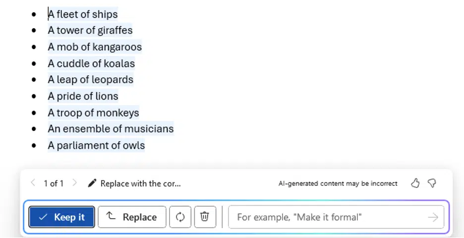Collective Nouns – Copilot to the rescue.