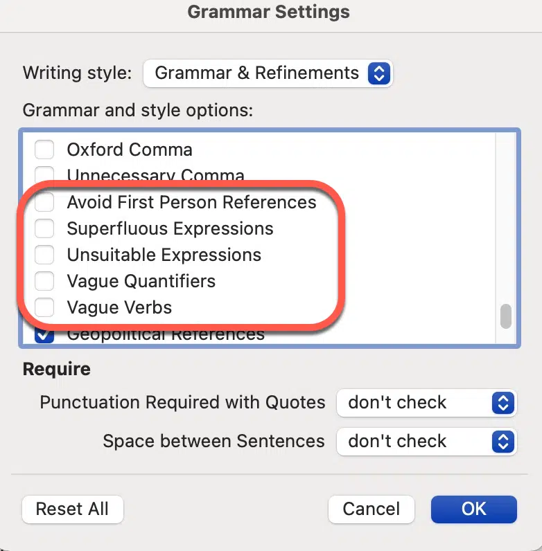 Don’t like Word’s Resume suggestions?  Turn it off!