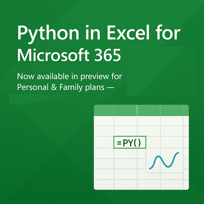 Python in Excel for Microsoft 365 Consumers: Available Now