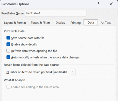 PivotTables get auto refresh at long last! - Office Watch