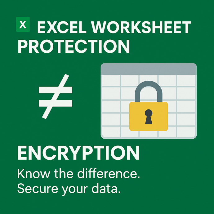 Excel worksheet protection is not encryption