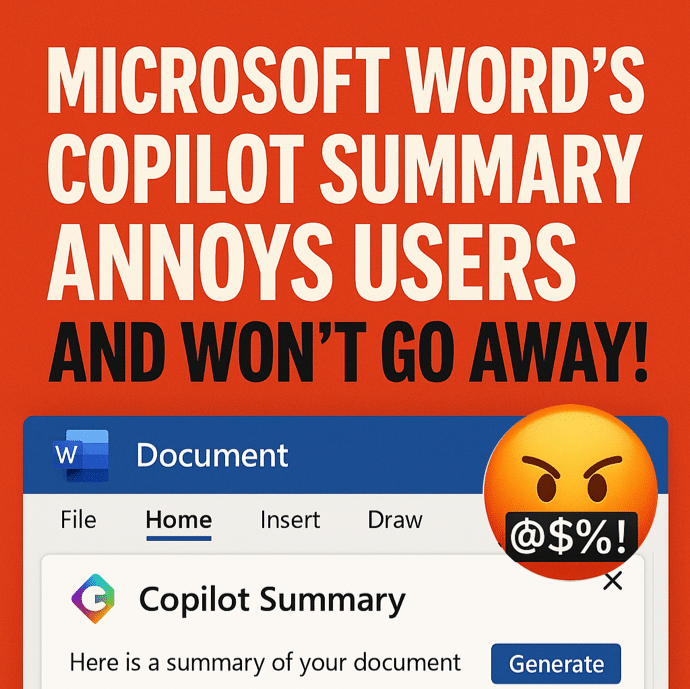 Microsoft Word’s Copilot Summary Annoys Users and won’t %£@$% go away!