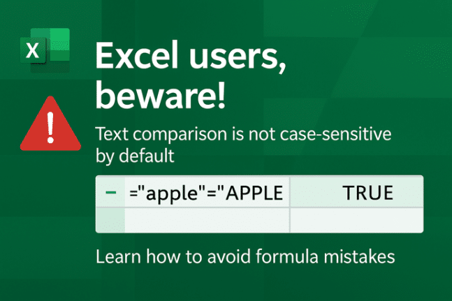 Excel Text Comparison Warning: Why Your Formula Results Might Surprise You