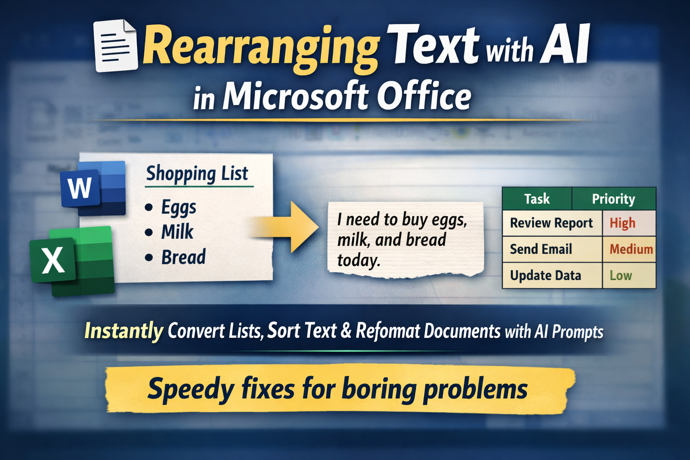 Rearranging Text Instantly with free AI: Smart Tricks for Microsoft Word & Excel