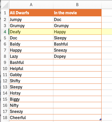 How to Compare Two Columns in Excel